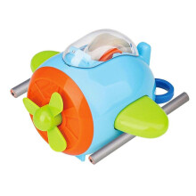 (Blue) Multifunctional Pencil Case With Cartoons Airplane Toy Stationery Set Including Sharpener For Elementary School Students Toy Playsets