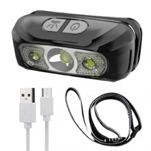 (Black) Rechargeable Led Headlamp Lightweight Waterproof Led Headlamps for Outdoor Activities