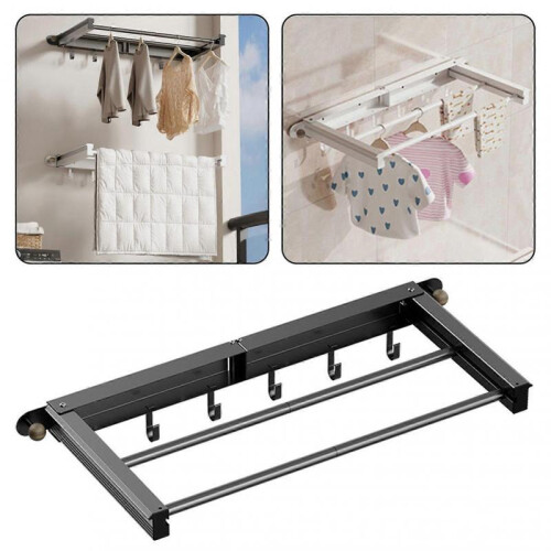 (White Milk) Invisibles Laundry Hanger For Small Apartment Easy Installation Use for Balcony 1