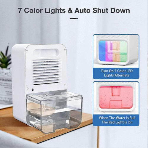 (US plug, White) Electric Petite Dehumidifiers Portable Purification Airs Dryer for Small Spaces 2