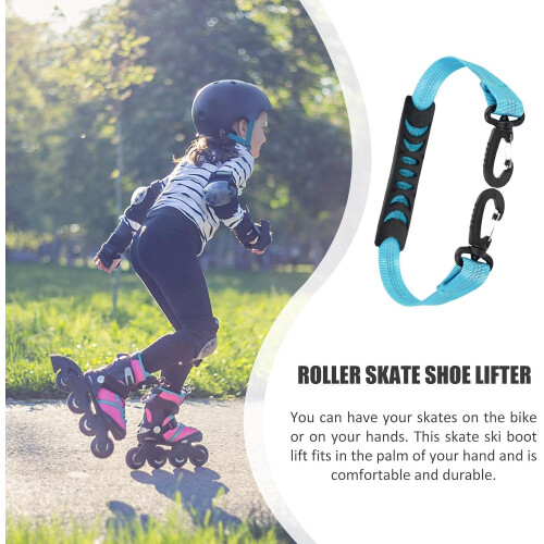Ski Boot Strap Adjustable Snowboard Boots Carry Strap Ski Accessories for Ski Boots Ice Skates Blue 2