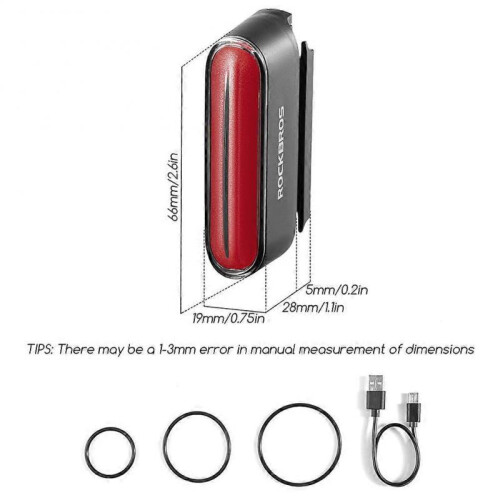 Magnetic Bike Tail Light with Brake Sensor Smart Brake Sensor for Night Riding 2