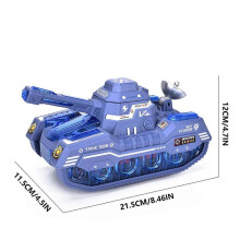 (Blue) Children's Main Tank Toys Universal Light Sound Side Walk Small Tank Light-up ToysToy Playsets