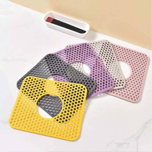 (E) Rectangular Silicone Kitchen Sink Mat Non-Slip Heat Proof Countertop Drying Mat for Daily Use 2