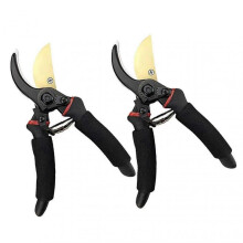 (2pcs) Professional Premium Steel Bypass Pruning Shears Easy to Use Anti-Slip Scissors for Cutting Stems Light Branches