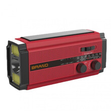 (Red) AM/FM Crank Radio with LED Torches Power Banks Function Emergency Radio for Emergency