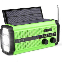 (Fluorescent Green) AM/FM Crank Radio with LED Torches Power Banks Function Emergency Radio for Emergency