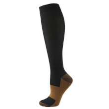 (Lxl, Ion Black) 1/7 Pair Copper Fiber Compression Calf Socks Elastic Sports Socks Unisex Support Stockings for Running Cycling Adult