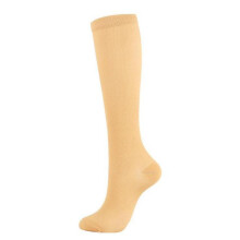 (Lxl, Skin Color) 1/7 Pair Copper Fiber Compression Calf Socks Elastic Sports Socks Unisex Support Stockings for Running Cycling Adult