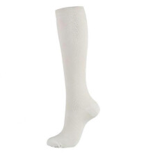 (Lxl, White) 1/7 Pair Copper Fiber Compression Calf Socks Elastic Sports Socks Unisex Support Stockings for Running Cycling Adult