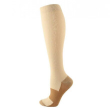(Sm, Ion Compl) 1/7 Pair Copper Fiber Compression Calf Socks Elastic Sports Socks Unisex Support Stockings for Running Cycling Adult