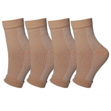 (XXL, Skin White Wristband) Summer Sports Running Compression Socks Mesh Breathable Sockings For Cycling