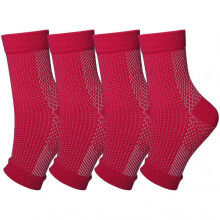 (XXL, Rose Red Wristband) Summer Sports Running Compression Socks Mesh Breathable Sockings For Cycling