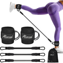 (Black) Ankle Resistance Bands, Ankle Bands for Working Out with Cuffs, Resistance Bands for Leg Butt Training Workout Equipment