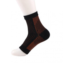 (S M, Black Orange) Plantar Fasciitis Compression Socks Foot & Ankle Swelling Relief Socks for Fitness