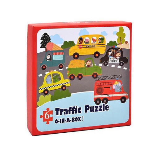 6-in-1 Children's Puzzle Transportation Puzzle Toy Playsets