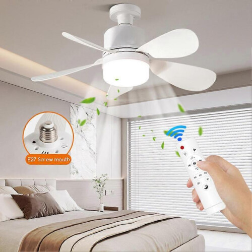 (1pcs) Small Ceiling Fans with Lights Dimmable LED Ceiling Fan with Remote for Family 2