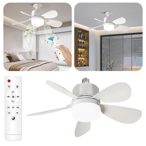 (2pcs) Small Ceiling Fans with Lights Dimmable LED Ceiling Fan with Remote for Family 1