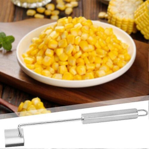 (1pc) Stainless Steel Corn Thresher Ergonomic Long Handle Kitchen Salad Tool 2