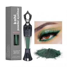(Dark Green) Ancient Egyptian Kohl Eyeliner, Womens Makeup Powder Eyeliner, Intense Color & Smudge-Proof, Long Lasting