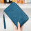 (Dark Blue) Multi-Functional RFIDs Passport Wallet Biofold Document Organiser Holder for Women Men 3