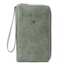 (Green) Multi-Functional RFIDs Passport Wallet Biofold Document Organiser Holder for Women Men