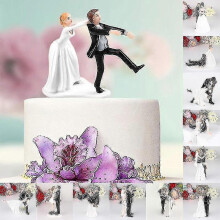 (C) 12 Style Fashion Synthetic Resin Bride&groom Figurine Wedding Cake Topper Craft