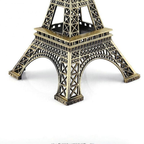 Bronze Tone Paris Eiffel Tower Figurine Statue Vintage Alloy Model Decor 25CM 2