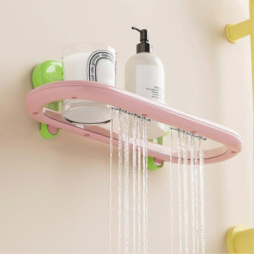 (Single Tier,Bubble Blue)No Drill Suction Cup Shower Caddy For Bathroom Powerful Suction Cup Technology for Modern Bathroom Decor 2