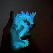 (Night Glow Blue) New 3D Chinese Dragon Figure Full Joints Home Decor Creative Collectible Toy