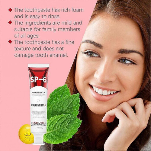 (2pcs) Whitening Toothpaste with Probiotics Easy Using Freshing Breath Toothpaste for Daily Use 2