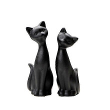 Black Cat Statue, Home Decor Mini Cat Figurines, Room Decor Matt Ceramic Small Cat Figurine, Give Cat Figurines for Cat