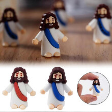 (Red) Cute cartoon ornaments Jesus Statue Bulk Easter Decorated Baby Jesus Statue Gift