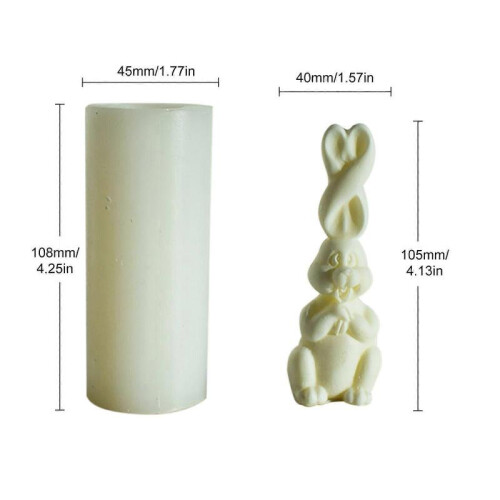 Cute long-eared rabbit silicone mold Easter household products creative DIY process 1