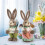 New 2023 Easter Straw Bunny Figurine Creative Easter Rabbit Decoration Straw Rabbit Ornament 3