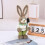 New 2023 Easter Straw Bunny Figurine Creative Easter Rabbit Decoration Straw Rabbit Ornament 5