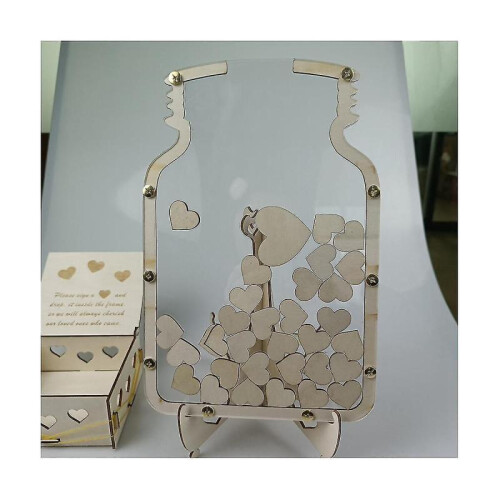 Wedding Guests Book ,message Sign Book with 55pcs Wooden ,wedding P... 1
