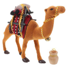 Cartoon Camel Figurines Realistic Design Tabletop Decoration Travel Souvenir Multi Color 29.00X22.00X8.00CM Lifelike Animal Ornament 1Set