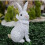 Simulation Bunny Figurine Easter Tabletop Deco Craft Ornament White-A 3