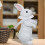 Simulation Bunny Figurine Easter Tabletop Deco Craft Ornament White-A 5