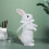Simulation Bunny Figurine Easter Tabletop Deco Craft Ornament White-A 4