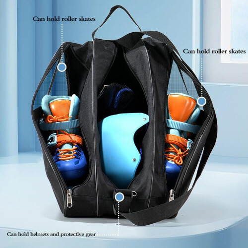 Triangular skate shoe bag, wrinkle, adjustable straps, purple, 402540 cm 2