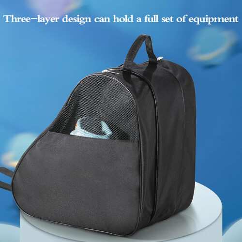 Triangular skate shoe bag, wrinkle, adjustable straps, purple, 402540 cm 1