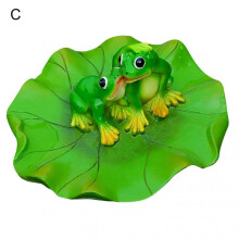(C) Delicate Frog Figurines Artificial Cartoon Resin Fine Afloat Frog Miniatures for Tank JIKAIX