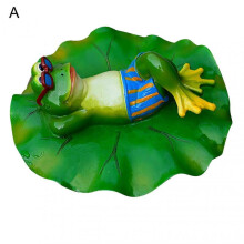 (A) Delicate Frog Figurines Artificial Cartoon Resin Fine Afloat Frog Miniatures for Tank JIKAIX