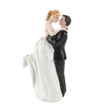 Fashion Cake Topper Dolls Bride and Groom Resin Figurines Ornament Wedding Decor