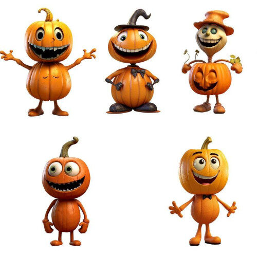 (B) Halloween Miniatures Garden Figurines Resin Pumpkins Ghost Ornaments 1