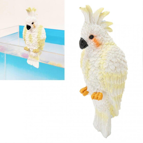 Parrot Figurines, Handcrafted Colorful Resin Aquarium Pendant 1