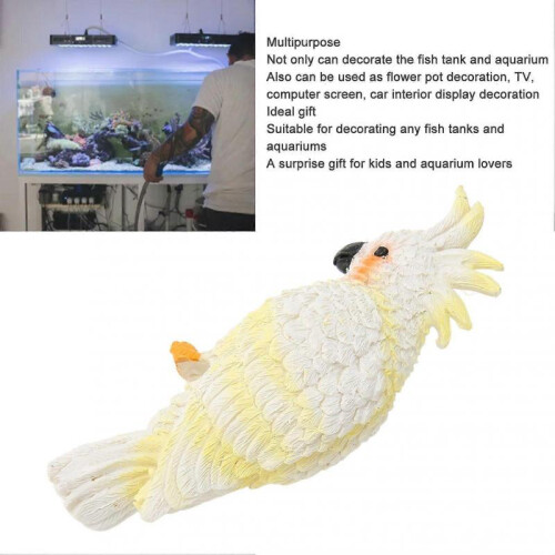 Parrot Figurines, Handcrafted Colorful Resin Aquarium Pendant 2