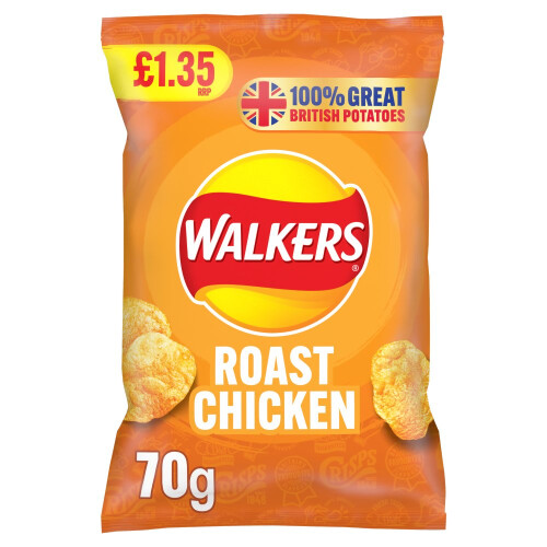 Walkers Walkers Roast Chicken Sharing Crisps 70g (Pack of 18) 1